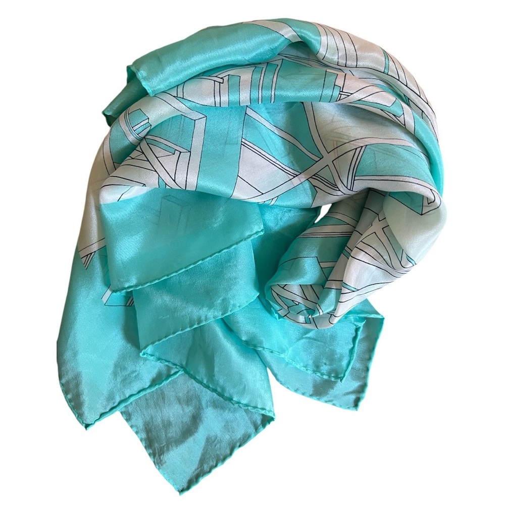 Silk Geometric Pattern Scarf